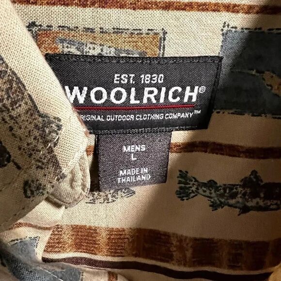 Woolrich Men’s Button-down Short-Sleeve Large Fishing Shirt #MS8 - Picture 2 of 3